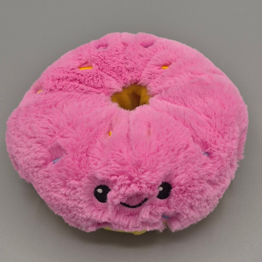 Squishable Pink Glazed Donut Plush Toy Embroidered Face Sprinkles 2024 PO 8221